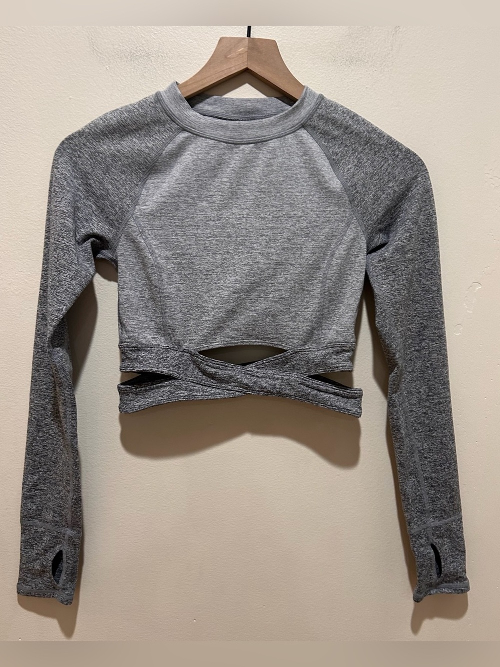 Zella Infinity Ombre Long Sleeve Grey Cropped Athletic Shirt Top - Women’s XS